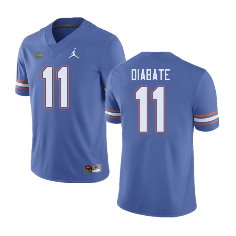NCAA Florida Gators Mohamoud Diabate Men's #11 Jordan Brand Blue Stitched Authentic College Football Jersey IAN3564MF